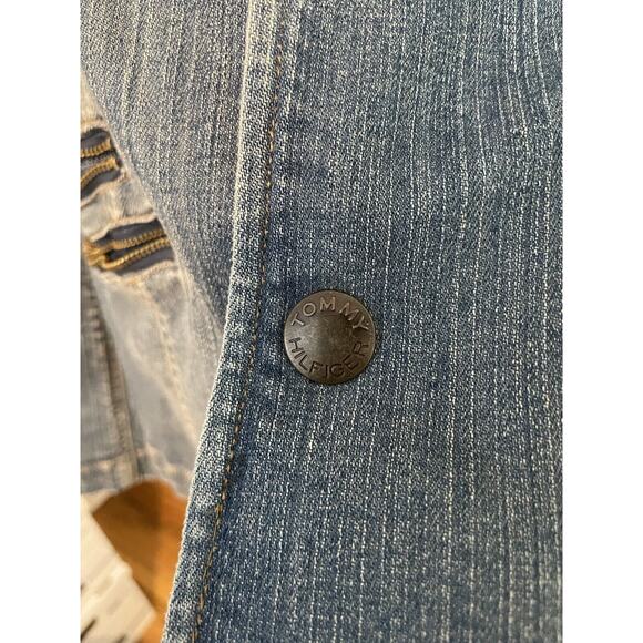 Tommy Hilfiger Size 14 Blue Denim Blazer Jean Jacket Y2K - Picture 3 of 8